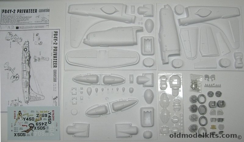 Koster 1/48 PB4Y-2 Privateer Conversion for the 1/48 Monogram B-24 - (PB4Y2), 19 plastic model kit